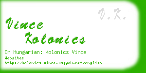 vince kolonics business card